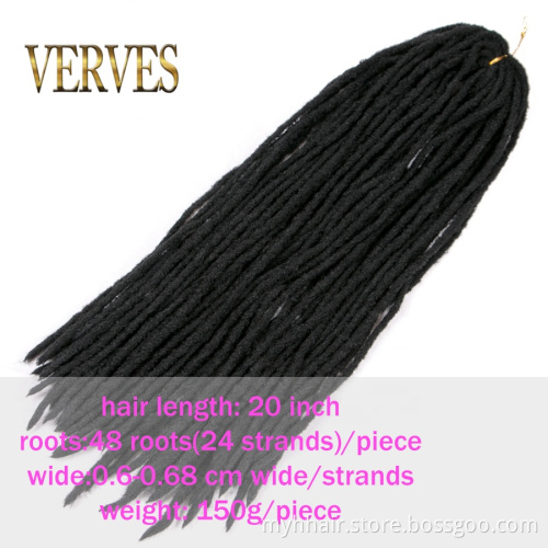 Synthetic Crochet Hair 12 strands/pcs Black Brown Crochet Braiding Hair For Women And Men 20'' Hair Piece Soft Dreadlocks